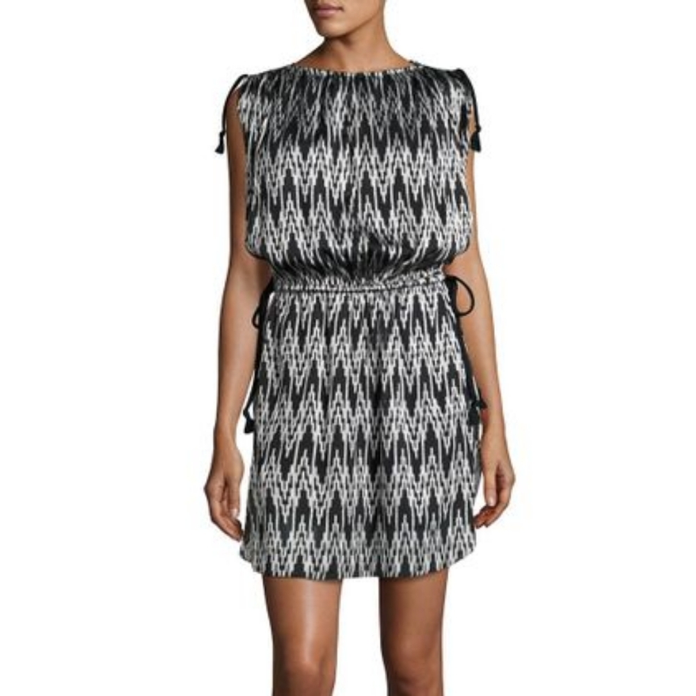 New Isabel Marant ikat print tassel tie dress